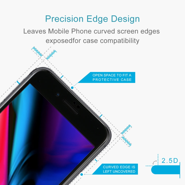 For iPhone 8 / 7 0.3mm 9H Surface Hardness  Curved Full Screen Tempered Glass Screen Protector, For iPhone 8 & 7(1 PC)