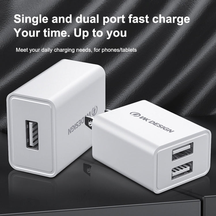 WK WP-U118 ที่ชาร์จเดินทาง 10W พอร์ต USB เดี่ยว อะแดปเตอร์ไฟ ปลั๊ก US, WP-U118 ปลั๊ก US