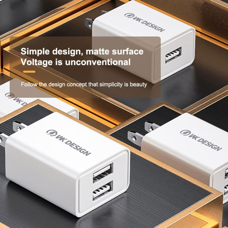 WK WP-U118 ที่ชาร์จเดินทาง 10W พอร์ต USB เดี่ยว อะแดปเตอร์ไฟ ปลั๊ก US, WP-U118 ปลั๊ก US