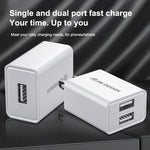 WK WP-U119 ที่ชาร์จเดินทาง 10W พอร์ต USB คู่ อะแดปเตอร์ไฟ ปลั๊ก US, WP-U119 ปลั๊ก US