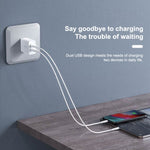 WK WP-U119 ที่ชาร์จเดินทาง 10W พอร์ต USB คู่ อะแดปเตอร์ไฟ ปลั๊ก US, WP-U119 ปลั๊ก US