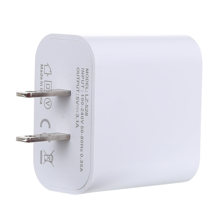 ที่ชาร์จเร็ว 3.1A 3 พอร์ต USB ที่ชาร์จเดินทาง ปลั๊ก US, LZ-528 ปลั๊ก US