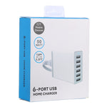 เครื่องชาร์จเร็ว XBX09A 50W 5V 2.4A 6 พอร์ต USB สำหรับเดินทาง