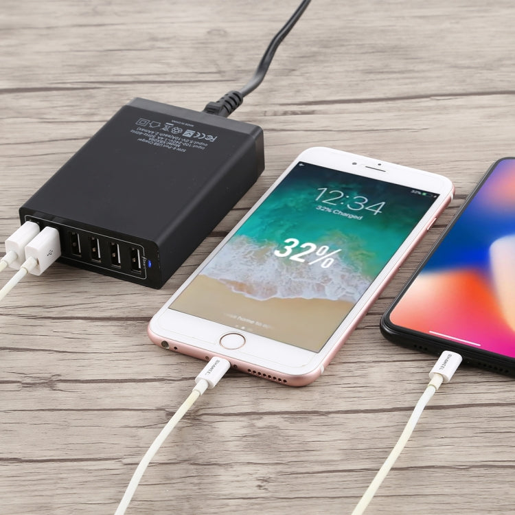 เครื่องชาร์จเร็ว XBX09A 50W 5V 2.4A 6 พอร์ต USB สำหรับเดินทาง