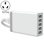 XBX09 ชาร์จเร็ว 40W 5V 8A 5 พอร์ต USB ชาร์จเดินทาง ปลั๊ก UK (สีดำ), XBX09, 8A