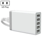 XBX09 ชาร์จเร็ว 40W 5V 8A 5 พอร์ต USB ชาร์จเดินทาง ปลั๊ก UK (สีดำ), XBX09, 8A
