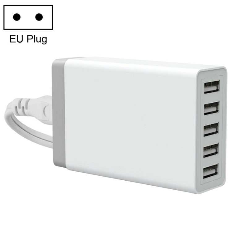 XBX09 ชาร์จเร็ว 40W 5V 8A 5 พอร์ต USB ชาร์จเดินทาง ปลั๊ก UK (สีดำ), XBX09, 8A