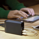 XBX09 ชาร์จเร็ว 40W 5V 8A 5 พอร์ต USB ชาร์จเดินทาง ปลั๊ก UK (สีดำ), XBX09, 8A