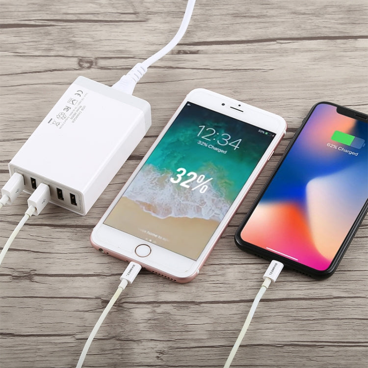 XBX09 ชาร์จเร็ว 40W 5V 8A 5 พอร์ต USB ชาร์จเดินทาง ปลั๊ก UK (สีดำ), XBX09, 8A