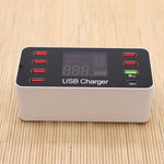 A9+ สถานีชาร์จอัจฉริยะมัลติฟังก์ชัน AC 100V~240V 8 พอร์ต USB จอแสดงผลดิจิทัล LCD ถอดได้ รองรับ QC3.0, A9+