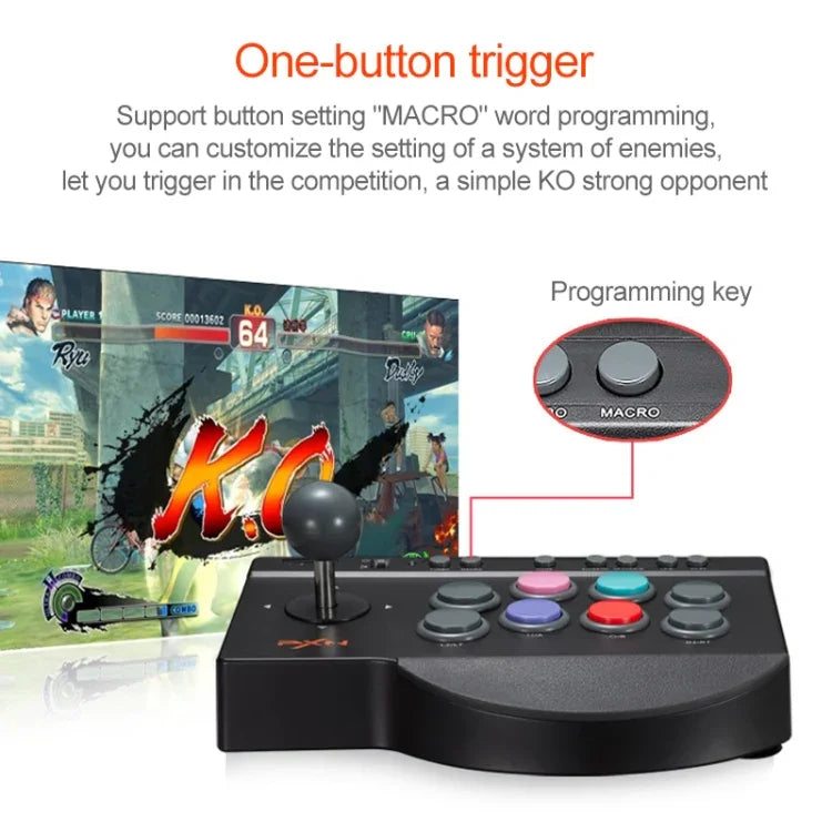 PXN PXN-0082 จอยสติ๊กเกม Gladiator Street Machine สำหรับ Nintendo Switch / PC / ระบบ Android / PS3 / PS4 / XboxOne, PXN-0082