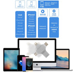 แฟลชไดรฟ์ 4 in 1 16GB USB 3.0 + 8 พิน + Micro USB + USB-C / Type-C ใช้งานคู่พร้อมฟังก์ชัน OTG, 16GB