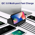 828W ชาร์จมัลติฟังก์ชัน 7 in 1 60W QC 3.0 อินเทอร์เฟซ USB + 4 พอร์ต USB + อินเทอร์เฟซ USB-C / Type-C + ชาร์จไร้สาย พร้อมฟังก์ชันที่วางโทรศัพท์มือถือ, ปลั๊ก US, ปลั๊ก US สีดำ, ปลั๊ก US สีขาว