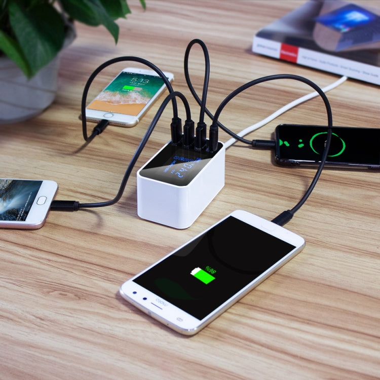 CDA30 20W 3 พอร์ต USB + พอร์ต USB-C / Type-C ที่ชาร์จอเนกประสงค์พร้อมจอแสดงผล LED ปลั๊ก US ปลั๊ก US