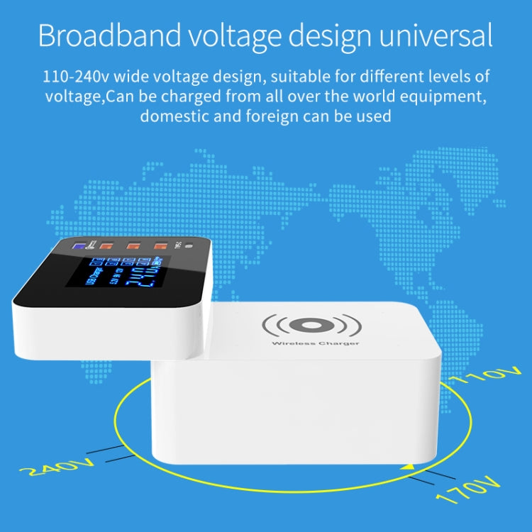 CDA33Q 40W QC 3.0 USB + 3 พอร์ต USB + พอร์ต USB-C / Type-C ที่ชาร์จอเนกประสงค์พร้อมจอแสดงผล LED ปลั๊ก UK ปลั๊ก UK