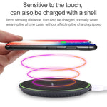 แท่นชาร์จไร้สาย KD-1 ชาร์จเร็ว 10W แบบบางพิเศษ สำหรับโทรศัพท์ Android และ iPhone, ชาร์จเร็ว, สีดำ