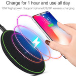 แท่นชาร์จไร้สาย KD-1 ชาร์จเร็ว 10W แบบบางพิเศษ สำหรับโทรศัพท์ Android และ iPhone, ชาร์จเร็ว, สีดำ