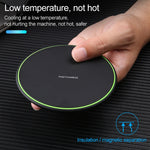 แท่นชาร์จไร้สาย KD-1 ชาร์จเร็ว 10W แบบบางพิเศษ สำหรับโทรศัพท์ Android และ iPhone, ชาร์จเร็ว, สีดำ