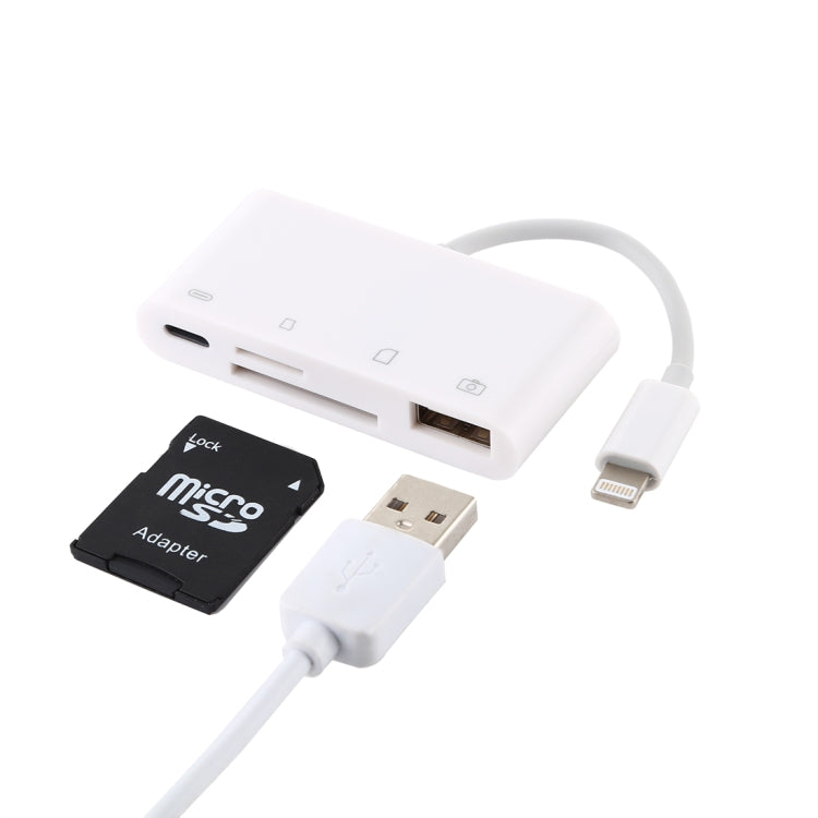 NK-108L อะแดปเตอร์อ่านกล้อง 8 พิน เป็น USB + การ์ด TF + การ์ด SD รองรับระบบ IOS 9.1 ขึ้นไป, NK-108L