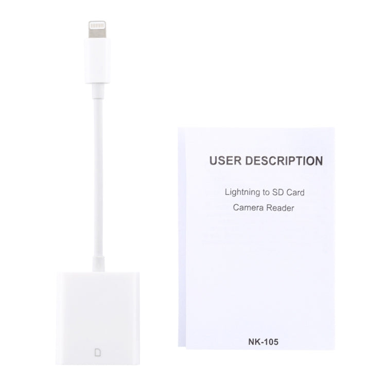 NK105 อะแดปเตอร์อ่านกล้อง 8 พิน เป็นการ์ด SD รองรับระบบ IOS 9.1 ขึ้นไป, NK105