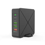 F88 ที่ชาร์จตั้งโต๊ะ 3 x USB + 2 x USB-C / Type-C พอร์ต QC3.0, F88