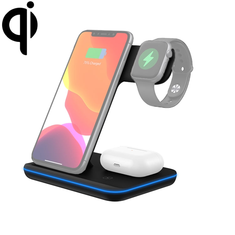 แท่นชาร์จไร้สายแม่เหล็กตั้งฉาก Z5A QI สำหรับโทรศัพท์มือถือ, Apple Watch, AirPods / Samsung Galaxy Buds / Huawei Free Buds พร้อมไฟวงแหวนสัมผัส, Z5A