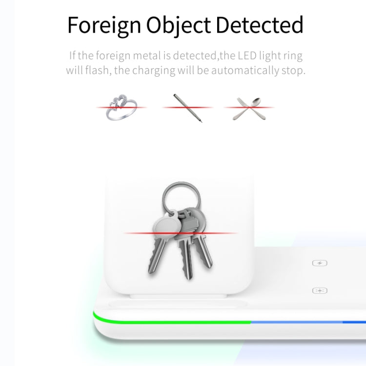 แท่นชาร์จไร้สายแม่เหล็กตั้งฉาก Z5A QI สำหรับโทรศัพท์มือถือ, Apple Watch, AirPods / Samsung Galaxy Buds / Huawei Free Buds พร้อมไฟวงแหวนสัมผัส, Z5A