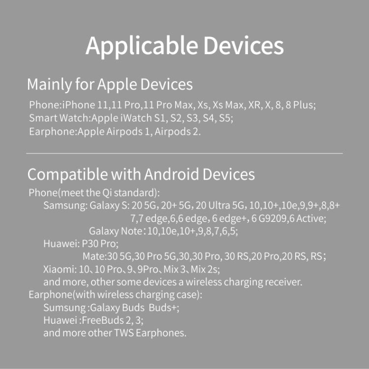 แท่นชาร์จไร้สายแม่เหล็กตั้งฉาก Z5A QI สำหรับโทรศัพท์มือถือ, Apple Watch, AirPods / Samsung Galaxy Buds / Huawei Free Buds พร้อมไฟวงแหวนสัมผัส, Z5A