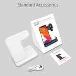 แท่นชาร์จไร้สายแม่เหล็กตั้งฉาก Z5A QI สำหรับโทรศัพท์มือถือ, Apple Watch, AirPods / Samsung Galaxy Buds / Huawei Free Buds พร้อมไฟวงแหวนสัมผัส, Z5A