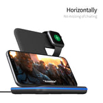 แท่นชาร์จไร้สายแม่เหล็กตั้งฉาก Z5A QI สำหรับโทรศัพท์มือถือ, Apple Watch, AirPods / Samsung Galaxy Buds / Huawei Free Buds พร้อมไฟวงแหวนสัมผัส, Z5A