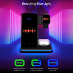 แท่นชาร์จไร้สายแม่เหล็กตั้งฉาก Z5A QI สำหรับโทรศัพท์มือถือ, Apple Watch, AirPods / Samsung Galaxy Buds / Huawei Free Buds พร้อมไฟวงแหวนสัมผัส, Z5A