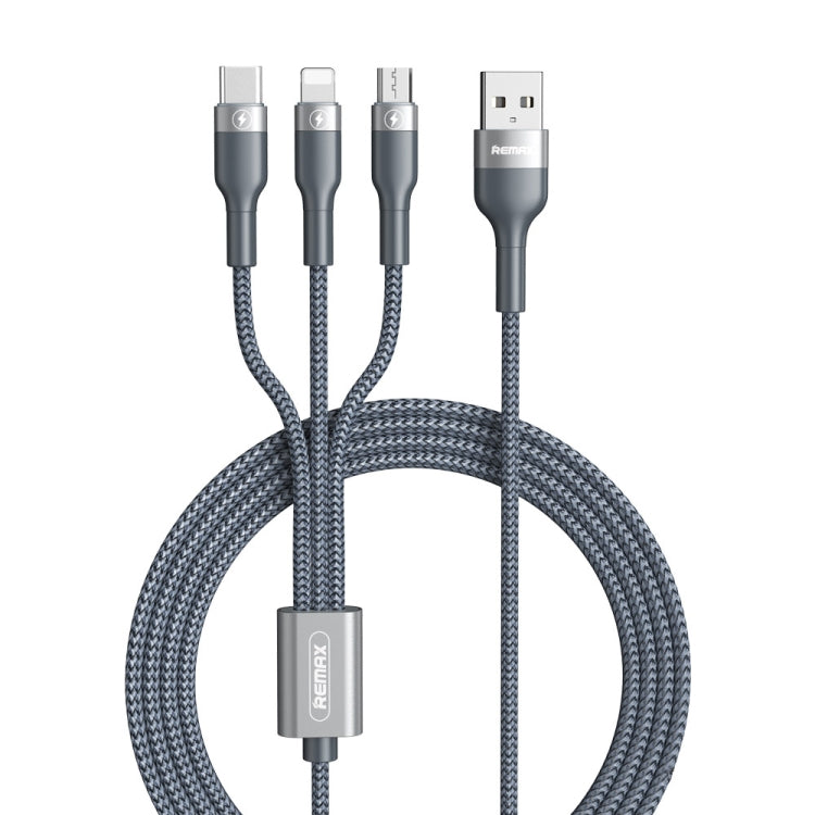 REMAX RC-070TH สายชาร์จ 3 in 1 USB เป็น 8 พิน & USB-C / Type-C & Micro USB ยาว 1.2 เมตร 2A