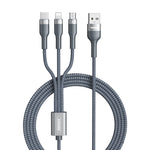 REMAX RC-070TH สายชาร์จ 3 in 1 USB เป็น 8 พิน & USB-C / Type-C & Micro USB ยาว 1.2 เมตร 2A
