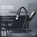 REMAX RC-064i Sury 2 Series สายข้อมูล USB เป็น 8 พิน ยาว 1 เมตร 2.4A สำหรับ iPhone, iPad, 8 พิน