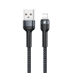 REMAX RC-124i สายชาร์จข้อมูลเร็ว USB เป็น 8 พิน ถักอลูมิเนียมอัลลอยด์ ยาว 1 เมตร 2.4A สำหรับ iPhone, iPad, 8 พิน
