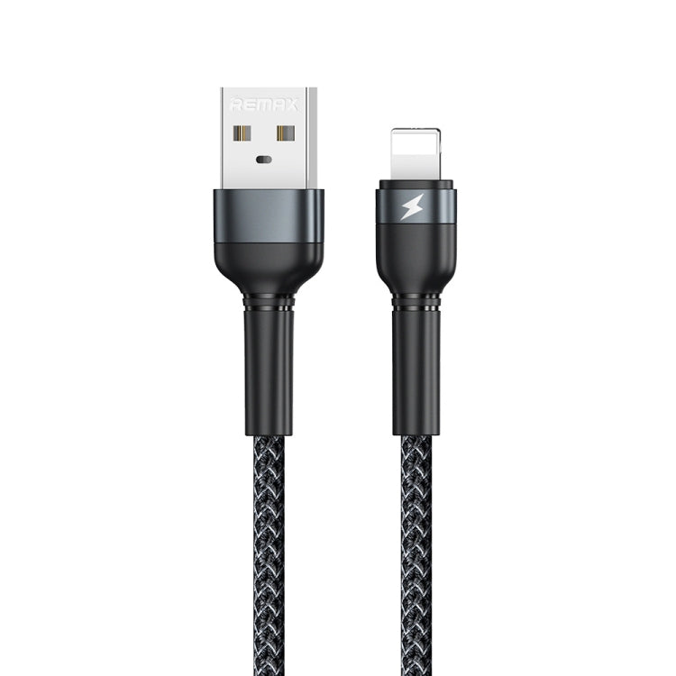 REMAX RC-124i สายชาร์จข้อมูลเร็ว USB เป็น 8 พิน ถักอลูมิเนียมอัลลอยด์ ยาว 1 เมตร 2.4A สำหรับ iPhone, iPad, 8 พิน