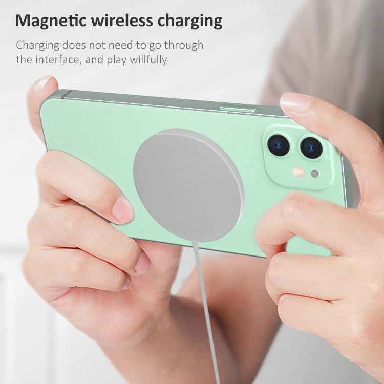 แท่นชาร์จไร้สายแม่เหล็กแบบกลม OJD-63 15W อะลูมิเนียมอัลลอย สไตล์ Magsafe, แบบแม่เหล็ก