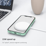 แท่นชาร์จไร้สายแม่เหล็กแบบกลม OJD-63 15W อะลูมิเนียมอัลลอย สไตล์ Magsafe, แบบแม่เหล็ก