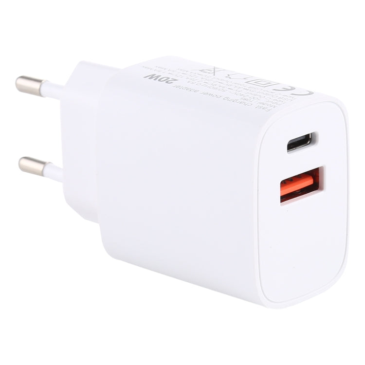 T085 อะแดปเตอร์ไฟเดินทางชาร์จเร็ว 20W USB + Type-C ปลั๊ก EU, IP8G0711EU, IP8G0711US