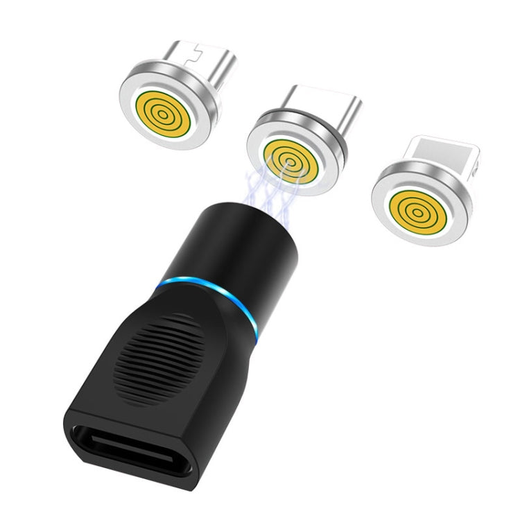 ชุดหัวชาร์จแม่เหล็ก 4 in 1 3A 8 พิน & USB-C / Type-C & Micro USB และอะแดปเตอร์ชาร์จแม่เหล็ก USB-C / Type-C, USB-C / Type-C