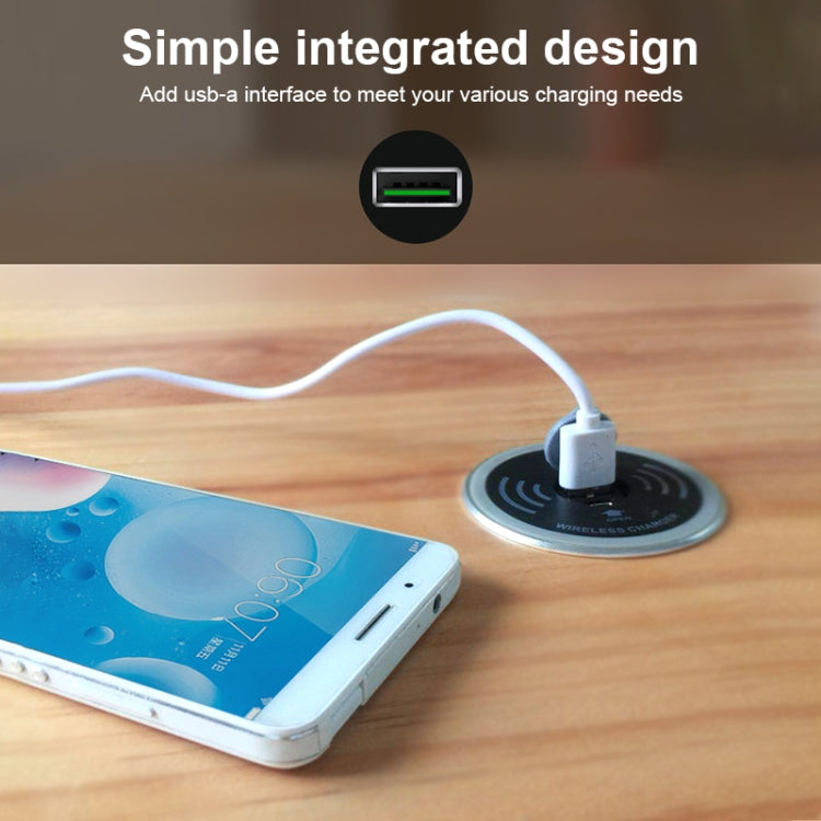 แท่นชาร์จไร้สายฝังในโต๊ะ KP-ZMC พร้อมสายเชื่อมต่อ PD+USB ยาว 1.2 เมตร
