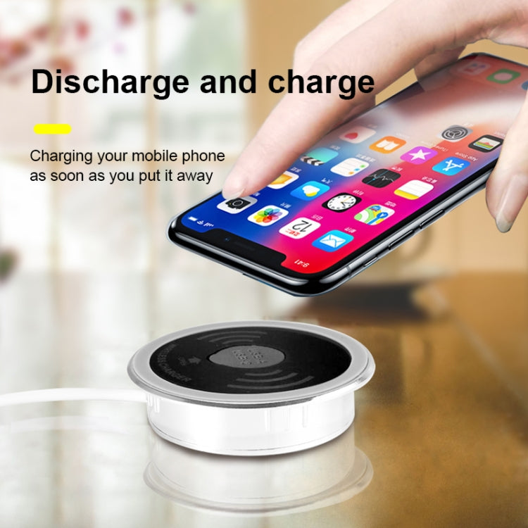แท่นชาร์จไร้สายฝังในโต๊ะ KP-ZMC พร้อมสายเชื่อมต่อ PD+USB ยาว 1.2 เมตร