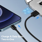 LZ-728 2 in 1 18W QC 3.0 USB Interface Travel Charger + USB to 8 Pin Data Cable Set, EU Plug, Cable Length: 1m, with 8 Pin Cable