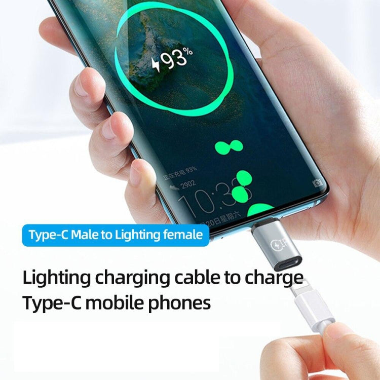 อะแดปเตอร์ชาร์จ USB-C / Type-C ตัวผู้ เป็น 8 พิน ตัวเมีย รองรับการส่งข้อมูล, 8 พิน ตัวเมีย