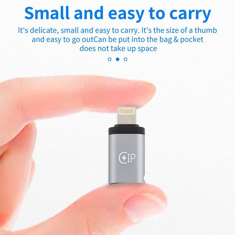 อะแดปเตอร์ชาร์จ 8 พิน ตัวผู้ เป็น USB-C / Type-C ตัวเมีย รองรับการส่งข้อมูล, 8 พิน ตัวผู้