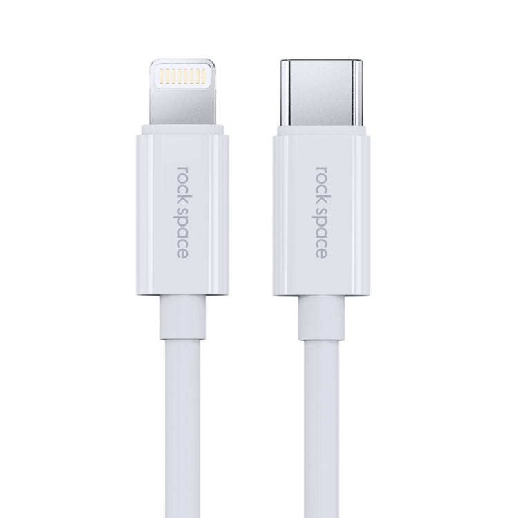 ROCK Space Z19 สายชาร์จข้อมูล TPE USB-C / Type-C เป็น 8 พิน ชาร์จเร็ว PD 20W 3A ความยาวสาย: 1 เมตร, Z19