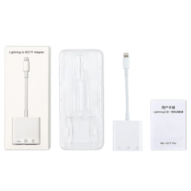 NK-101Y Pro อะแดปเตอร์อ่านกล้อง 3 in 1 8 พิน เป็น 8 พิน + SD + TF