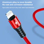 K061 สายชาร์จข้อมูลชาร์จเร็ว 1.2 เมตร 5A 3 in 1 USB เป็น 8 พิน + USB-C / Type-C + Micro USB แบบกลม