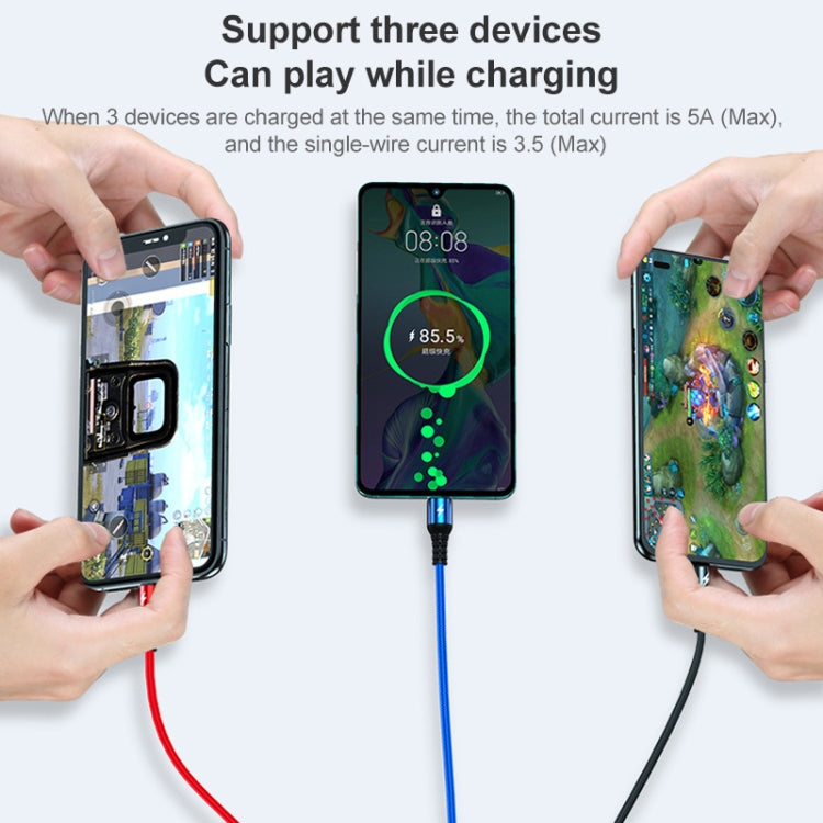 K061 สายชาร์จข้อมูลชาร์จเร็ว 1.2 เมตร 5A 3 in 1 USB เป็น 8 พิน + USB-C / Type-C + Micro USB แบบกลม
