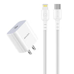 awei PD5 ที่ชาร์จเดินทางชาร์จเร็ว 20W PD พร้อมสาย Type-C / USB-C เป็น 8 พิน ปลั๊ก US